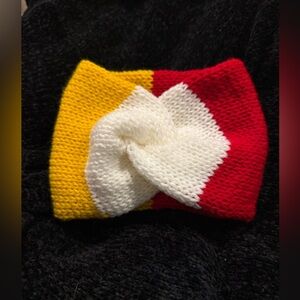 Handmade Chiefs colors ear warmer
